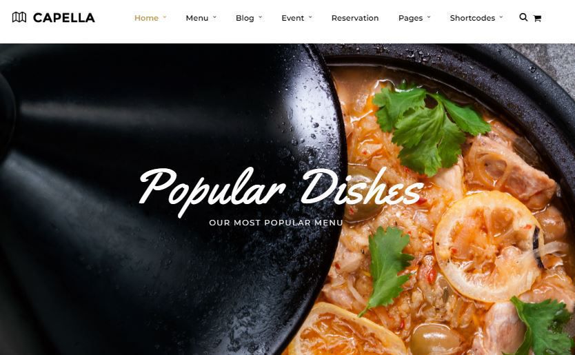 Capella dishes thiet ke website
