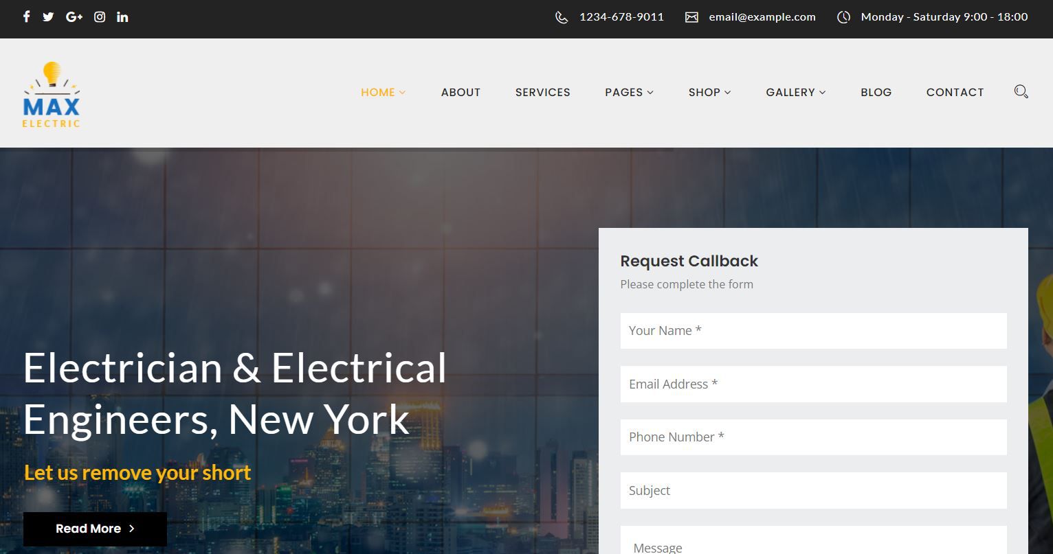 max electric thiết kế website