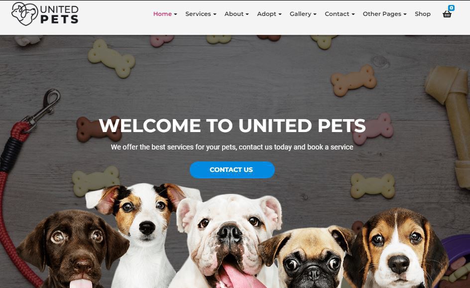 theme wordress thú cưng united pets