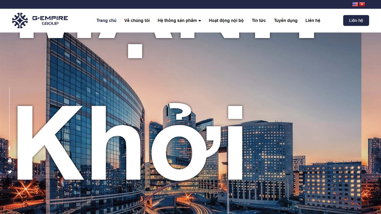 Giao diện website gempire.vn