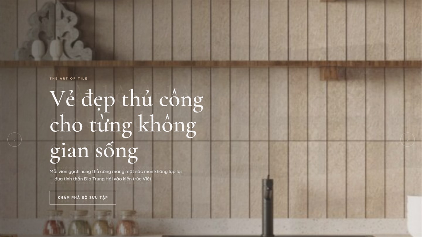 Giao diện website Indochine Tile — Tile Studio — WebSEO
