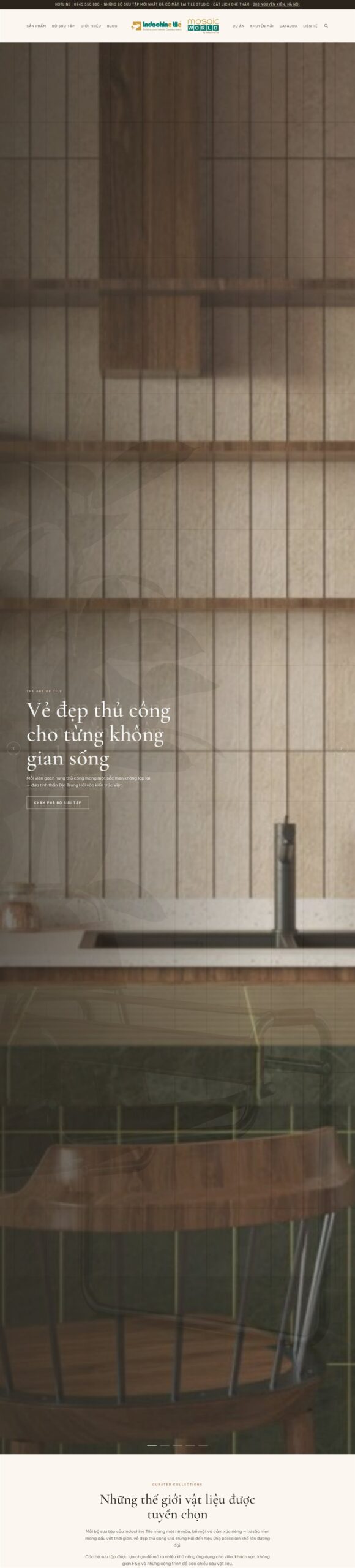 Giao diện website indochine-tile.vn