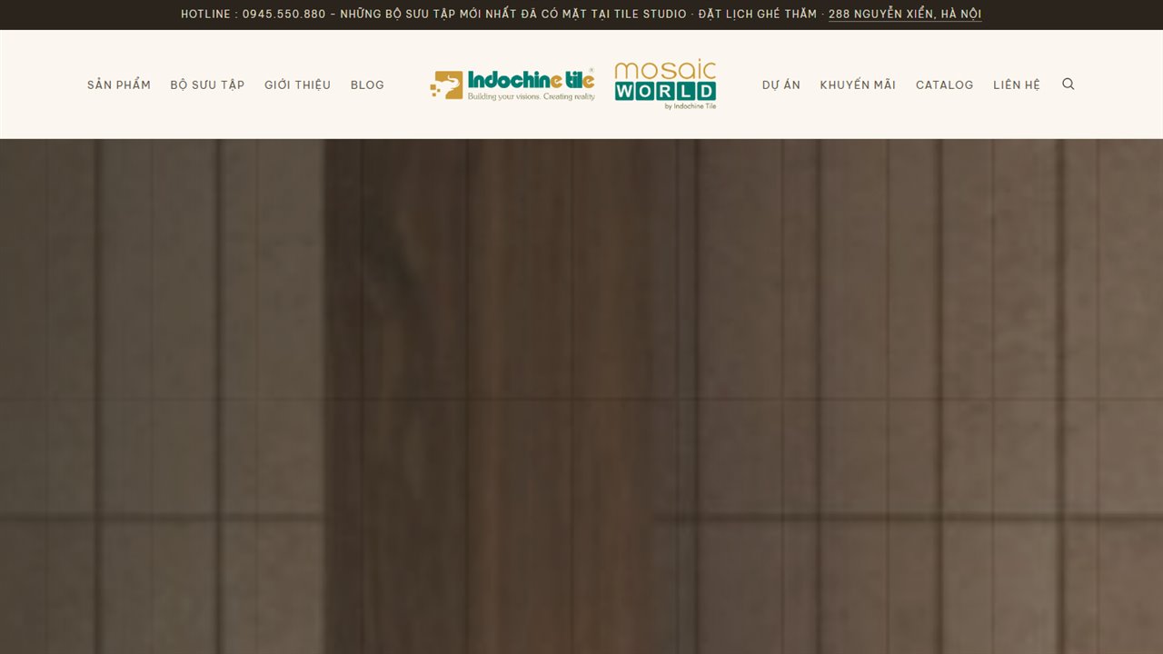 Giao diện website indochine-tile.vn