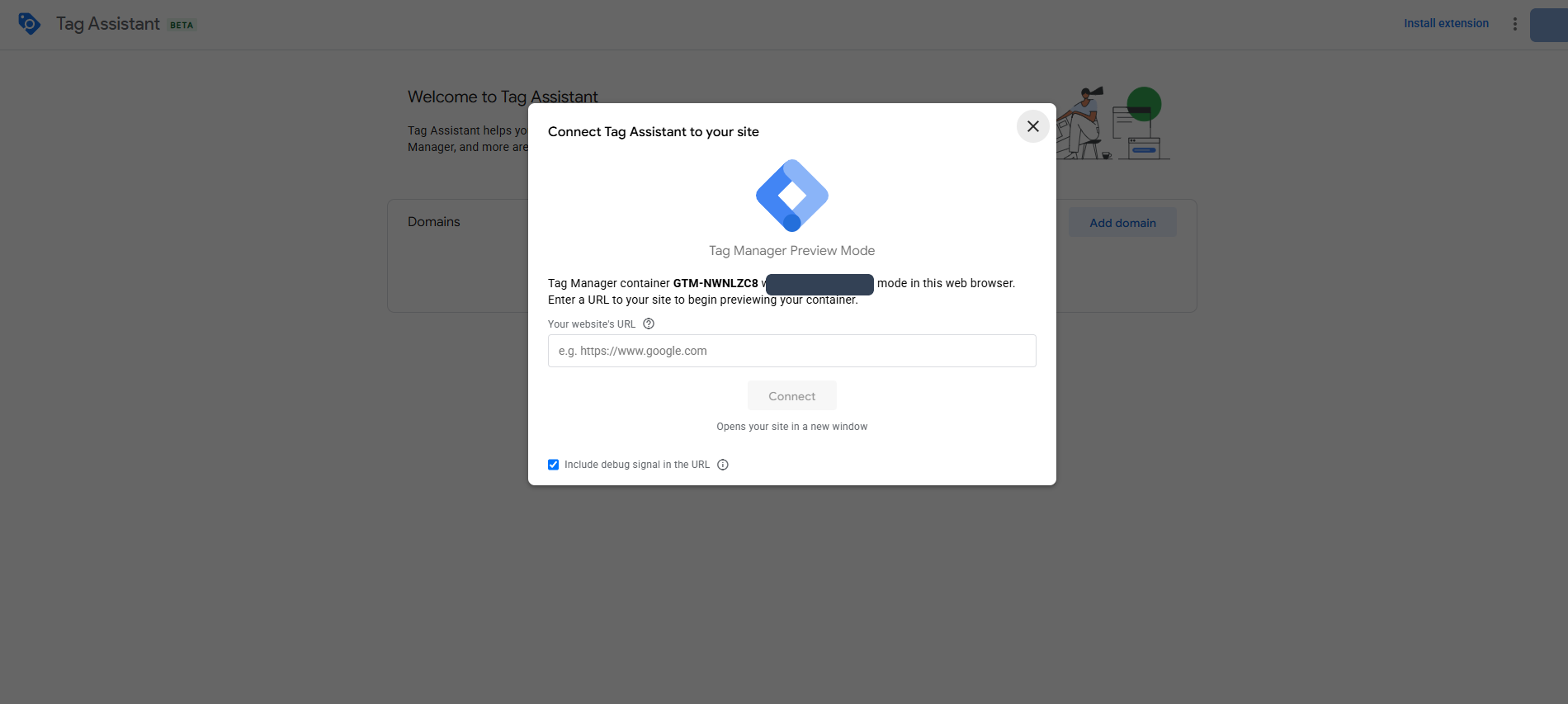 Kết nối Tag Assistant với website