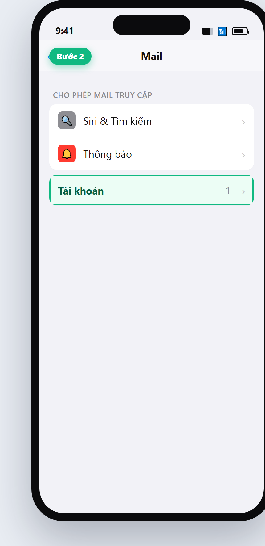 Mail chọn Tài khoản
